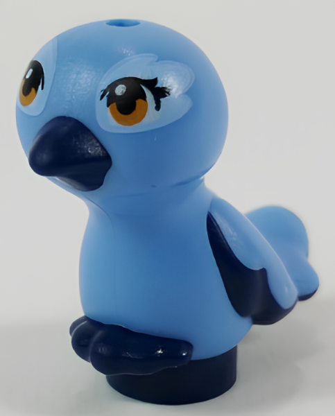 Птичка Lego Bird, Friends / Elves, Feet Joined with Medium Blue Body and Medium Nougat Eyes Pattern (Cinnamon / Mimi) 35074pb03